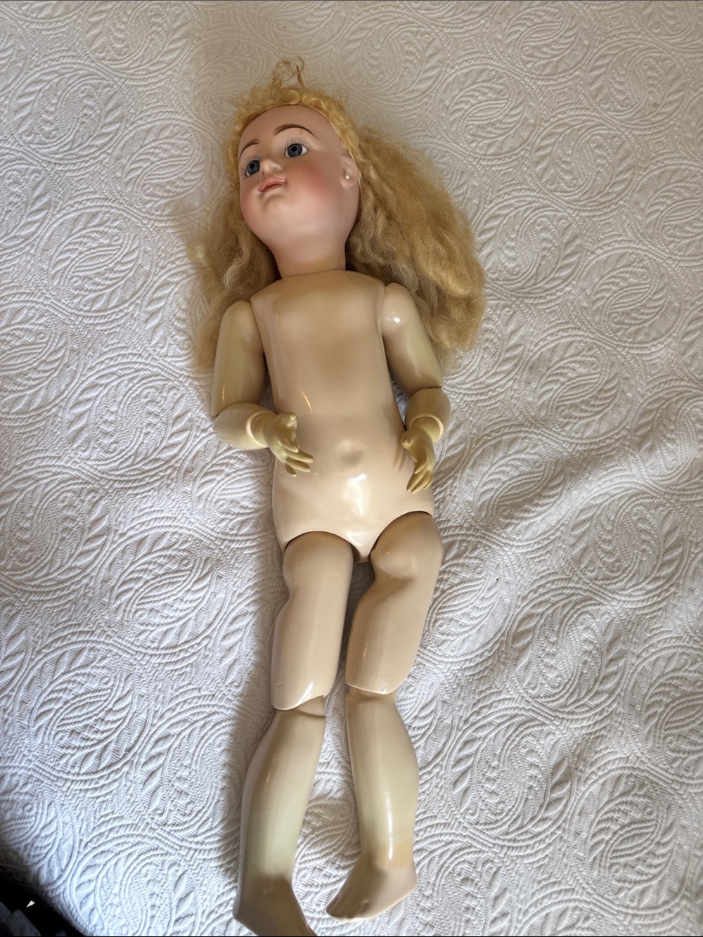 Blonde Vintage-Style Porcelain Doll for Kids - Blonde 24 inches long